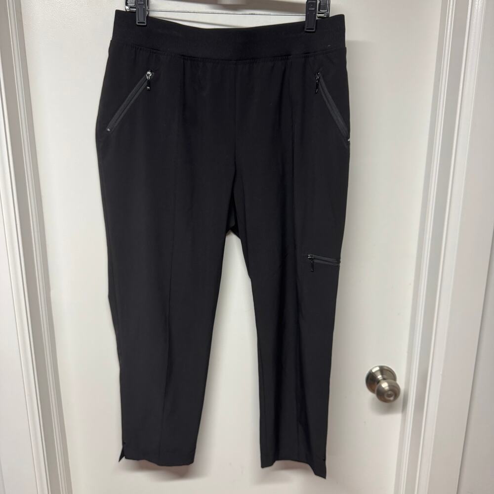 Chicos Zenergy Black Capri Pull On Active Casual Pants Womens Size 1/Medium/8